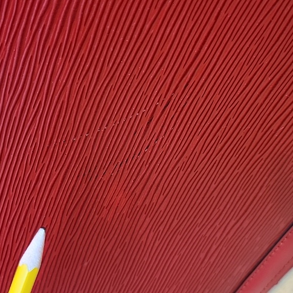 VINTAGE 1995 LOUIS VUITTON RED EPI LEATHER LUSSAC TOTE BAG VERY GOOD CONDITION - Picture 12 of 17